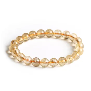 

10mm Women Blonde Crystal Bracelet Natural Yellow Blonde Crystal Titanium Crystal Bracelet Hair Crystal Jewelry