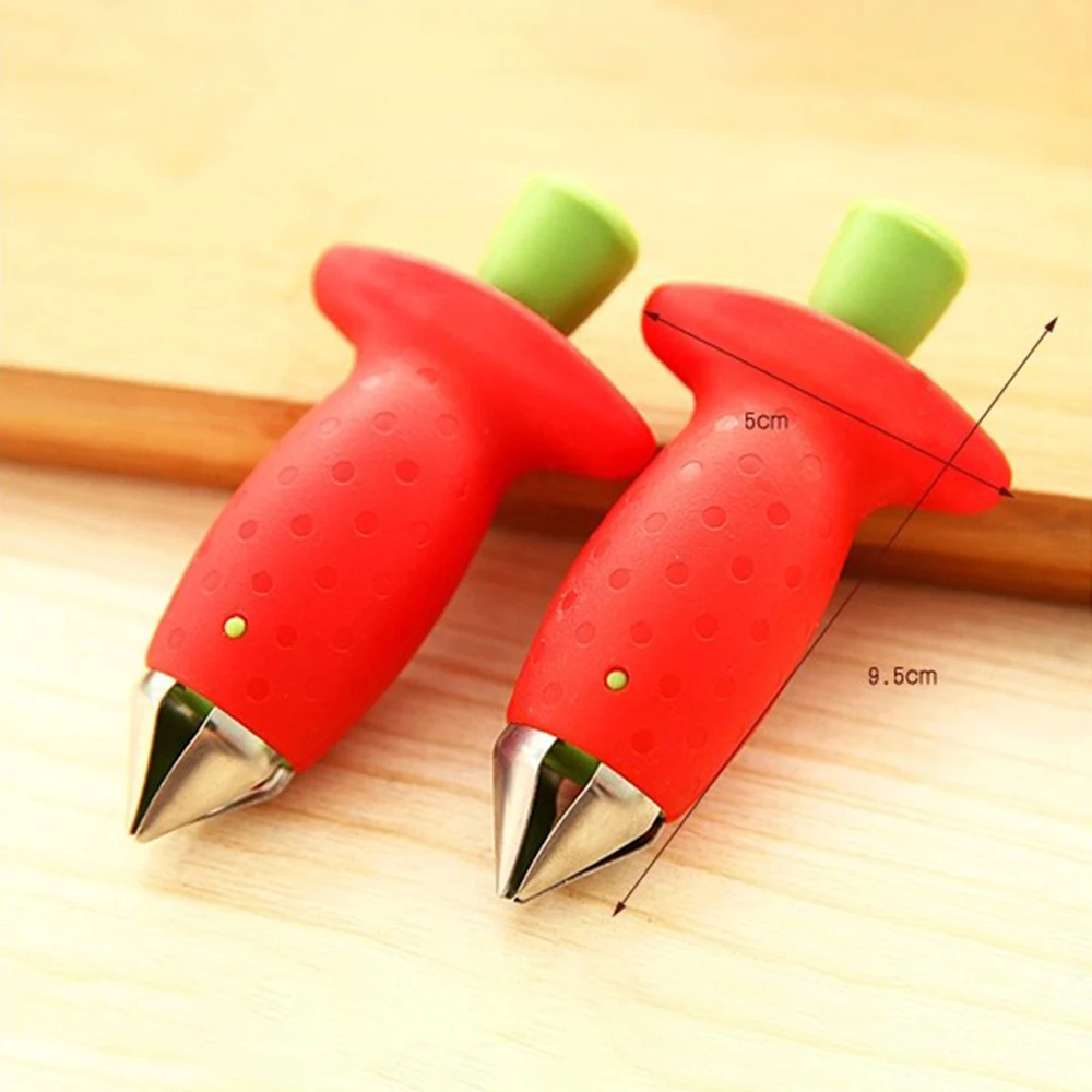 Strawberry Corer Fruit Leaf Remover Strawberry Huller Metal Tomato Stalks Plastic Remover Gadget Strawberry Hullers kitchen Tool