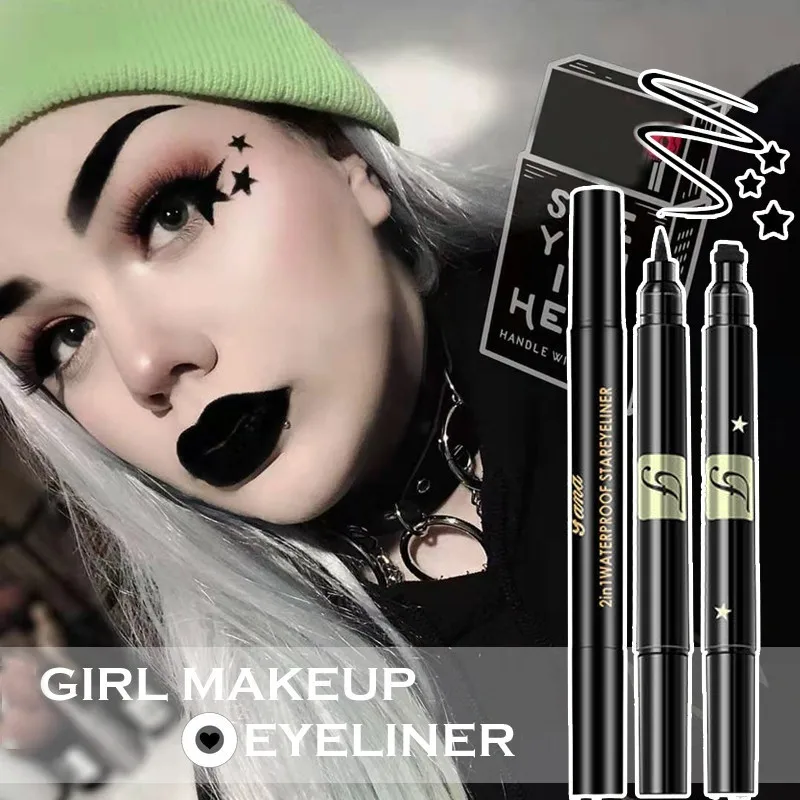 1PC Waterproof Double Head Waterproof Liquid Stamp Eyeliner Pen Tattoo Stamping Eye Liner Pencil Makeup Tools Heart/Star/Moon 1PC Waterproof Double Head Waterproof Liquid Stamp Eyeliner Pen Tattoo Stamping Eye Liner Pencil Makeup Tools Heart/Star/Moon
