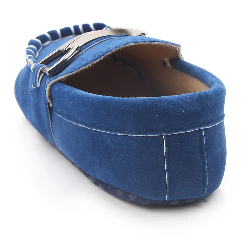 Toddler First Walkers Infant Newborn Anti-slip Shoes Iron Buckle Frosted Leather Peas Shoes for Baby Boy Rubber Sole Moccasins baby shoes