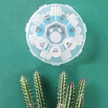 

Travel 7 Grids Days Portable Weekly Pill Box Storage Case Pill Case Container Mini Medicine Organizer Tablet Dispenser Splitters