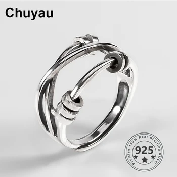 

Chuyau Vintage 925 Sterling Silver Wedding Finger Open Ring Statement Engagement Rings Fine Silver Jewelry Gift Wholesale
