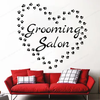 

Dog Grooming Salon Vinyl wall Sticker Puppy Pet Shop wall Decal Vet Shop window decor removable art mural HJ1207