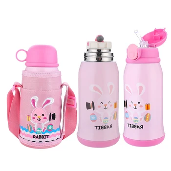 

Straw Cup Drop-Proof Lid Cartoon Children Sippy Cup Dual-Use Insulation Cup Large Capacity Cute Double Vacuum Child Mug