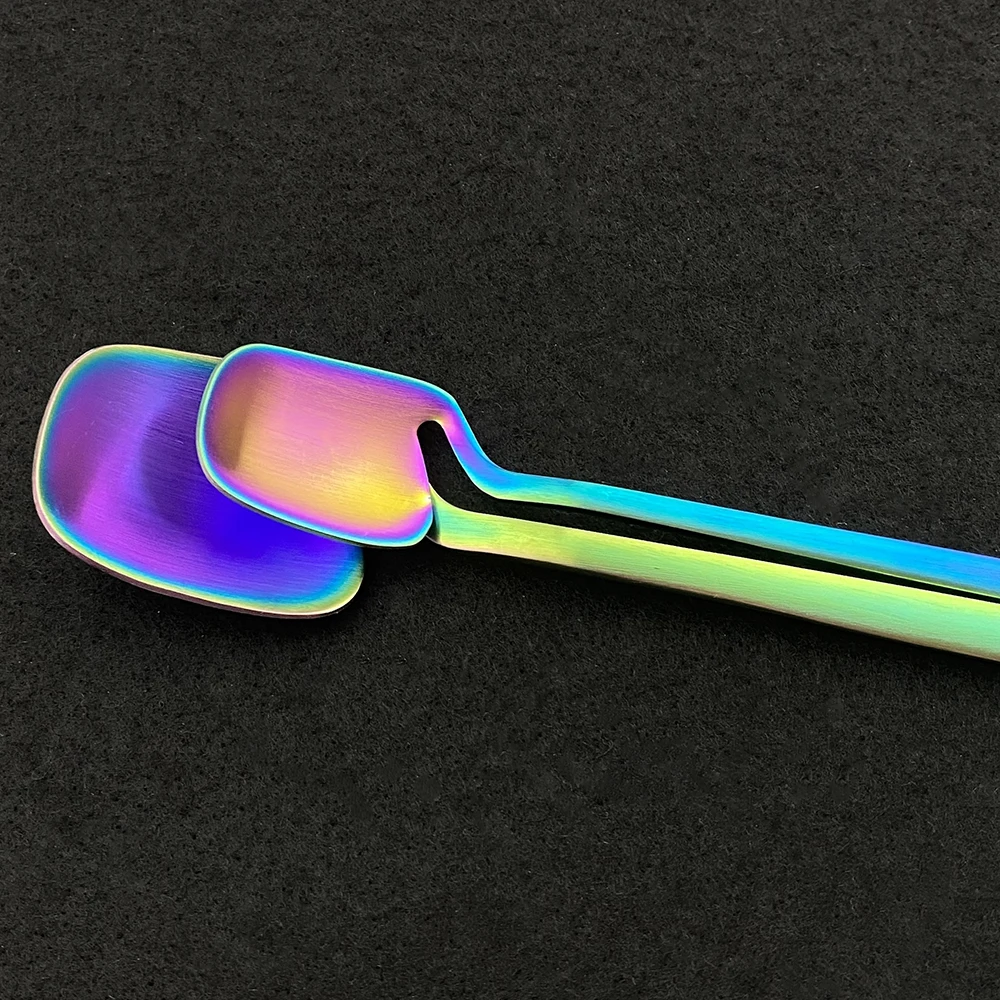 Набор черных столовых приборов 8 шт. матовая столовая посуда кофейная ложка вилка