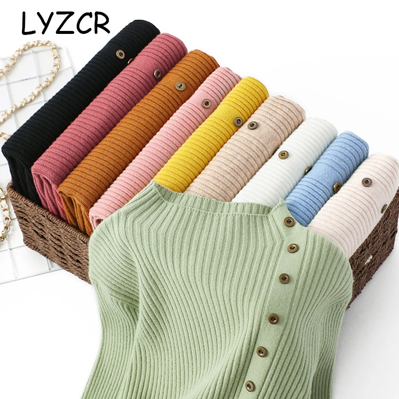 

Autumn Winter Button Turtleneck Sweater Women Slim Basic Knited Pullover Women Sweaters For Women Jumper Winter Women's Shirts