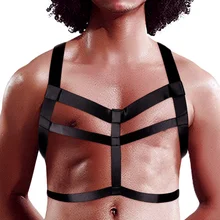 Ремень с ремешками, гей, БДСМ, для мужчин, двойное плечо, отрегулируйте эластичную грудь, пояс для мышц, необычный клубный костюм для вечеринки