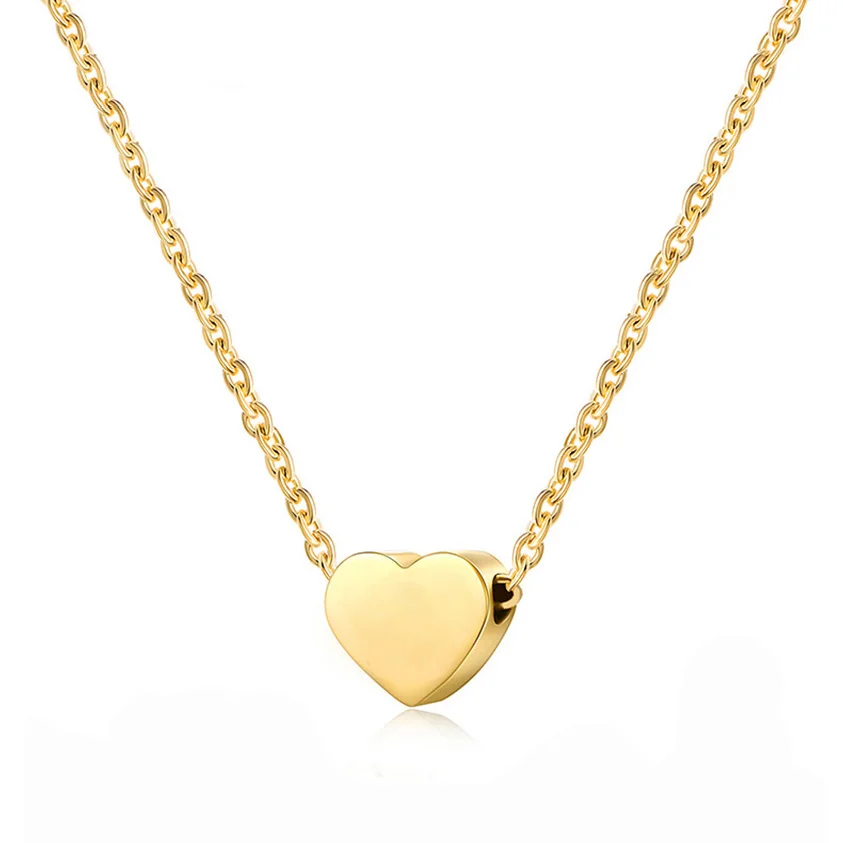 

Small Love Titanium Steel Plated Rose Gold Necklace Women's Short Style Clavicle Chain HCL12