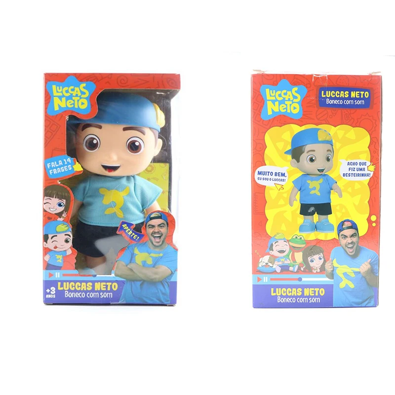 

25cm Luccas Neto Action Figure Toys With Sound PVC Collection Model 14cm with Light Doll Toy For Kids Birthday Christmas Gifts