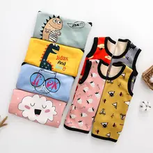 С21 День благодарения дает цену плюс бархат! Толстый! Детский жилет в Корейском стиле для детей 3-12 лет осенне-зимний теплый жилет