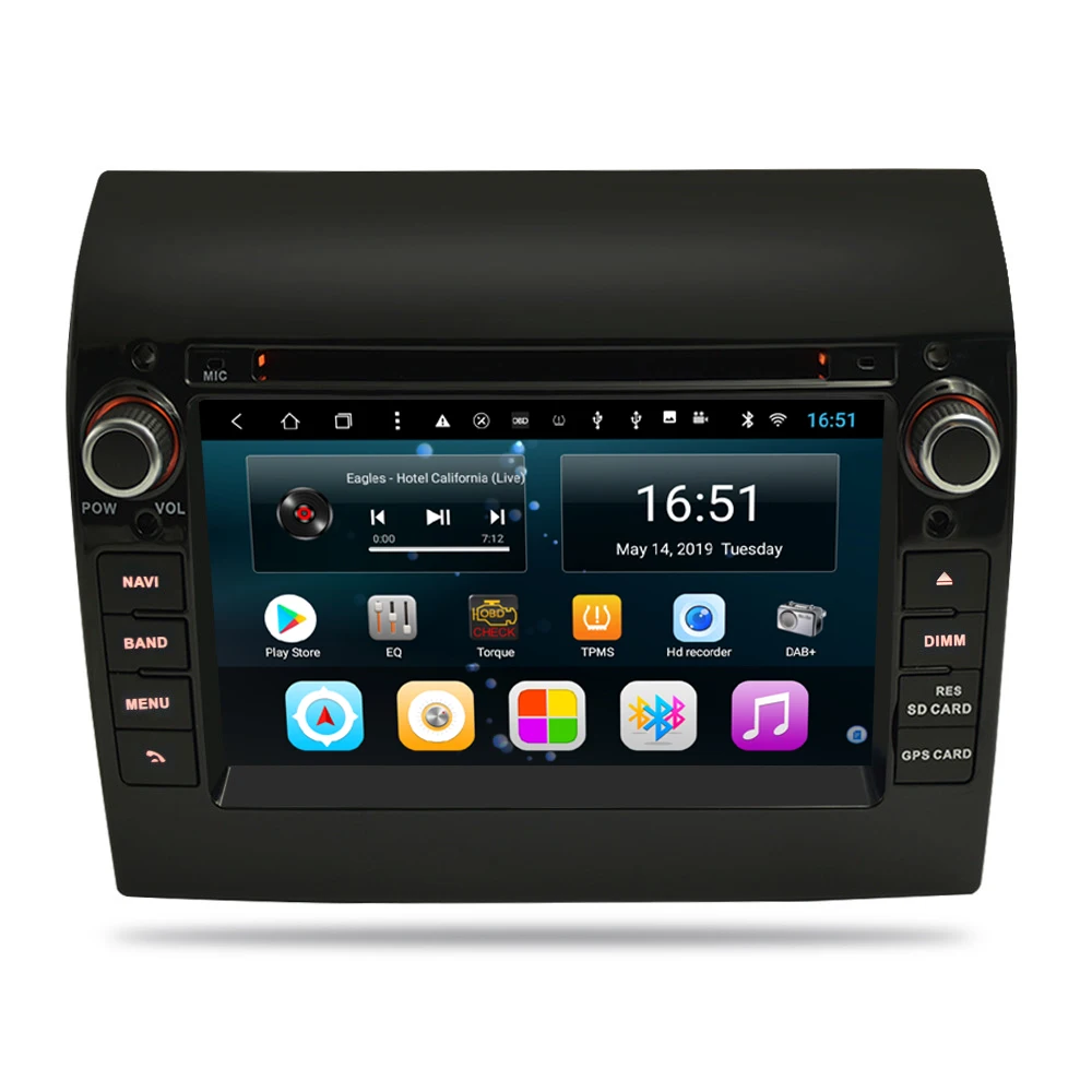 Автомобильная Радио с USB vidio HD1080 фронтальная камера карта bluetooth Мульти-сенсорный экран для Fiat Ducato 2008- 7 дюймов Android 8,1