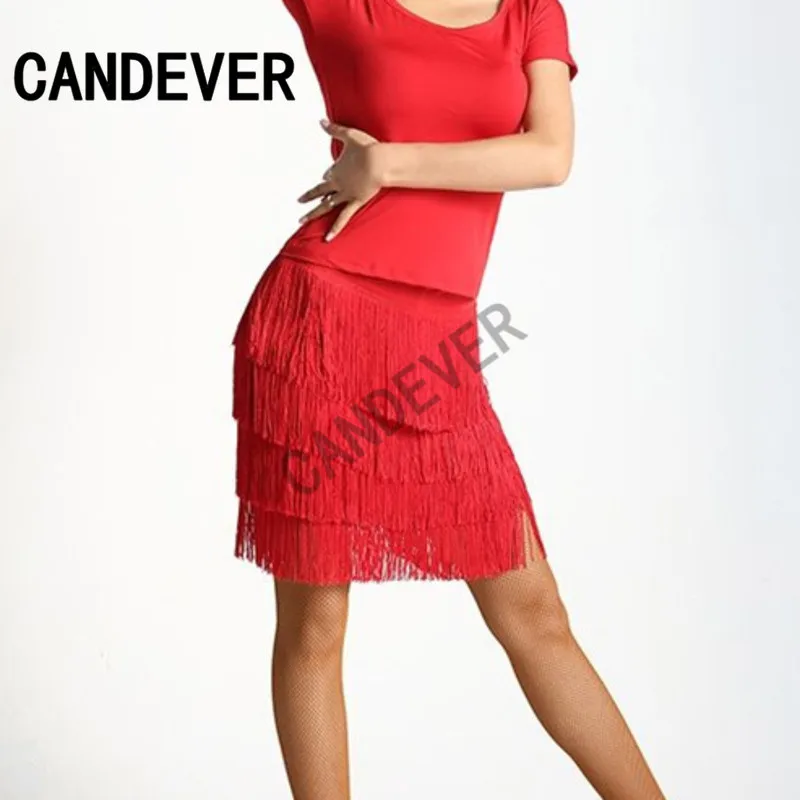 Latin Dance Skirt Adult Female Tassel Skirt Irregular Latin Dance Dress Women's Competition/Practice Costumes dance dress dance skirt