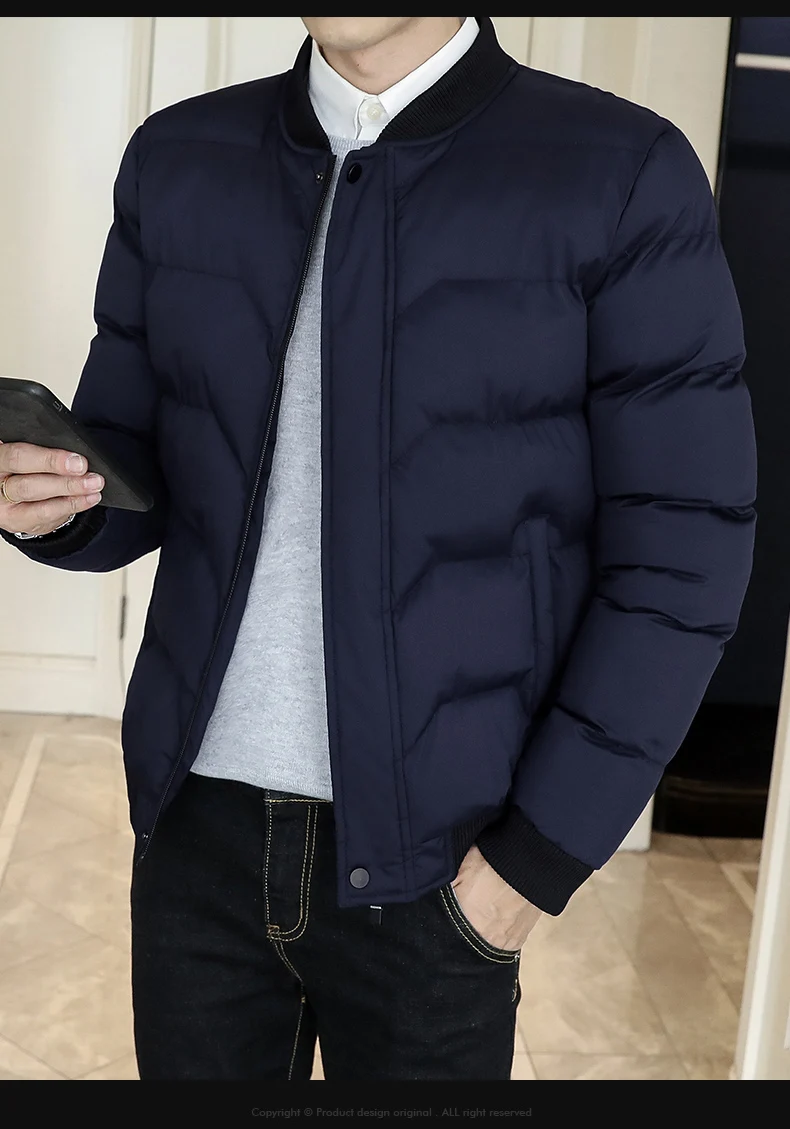 New Style Winter Men's Workwear Cotton Coat Korean-style Trend Slim Fit down Feather Cotton Jacket Hooded Cotton-padded Clothes