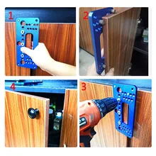Woodworking hole locator Handle Puncher Drilling Locator Guide Positioning Hole Opener Installation Jig Locator punching Tool handle installation jig woodworking tools