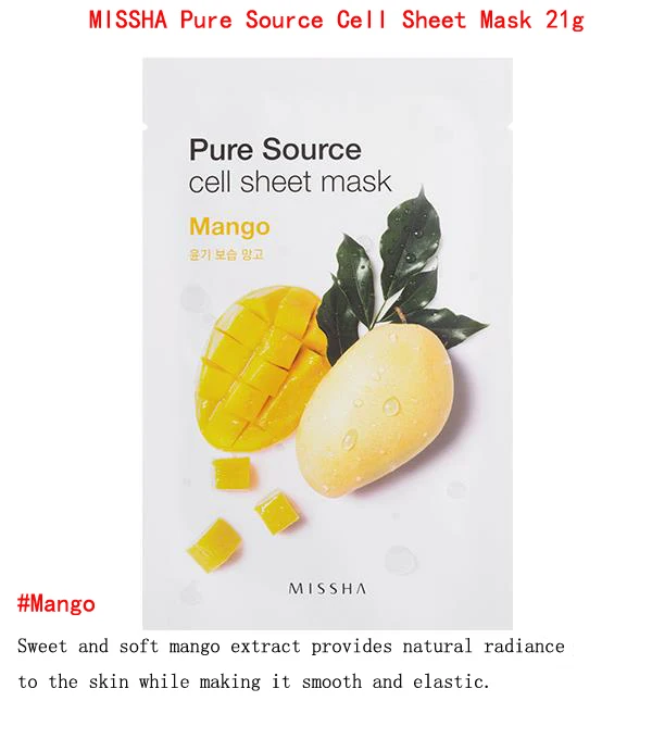 Mango MISSHA маска для лица My Real Squeeze Mask 1 шт. увлажняющая маска для ухода за кожей растительная маска для лица отбеливающая кожа контроль жирности корейская косметика - Цвет: Mango