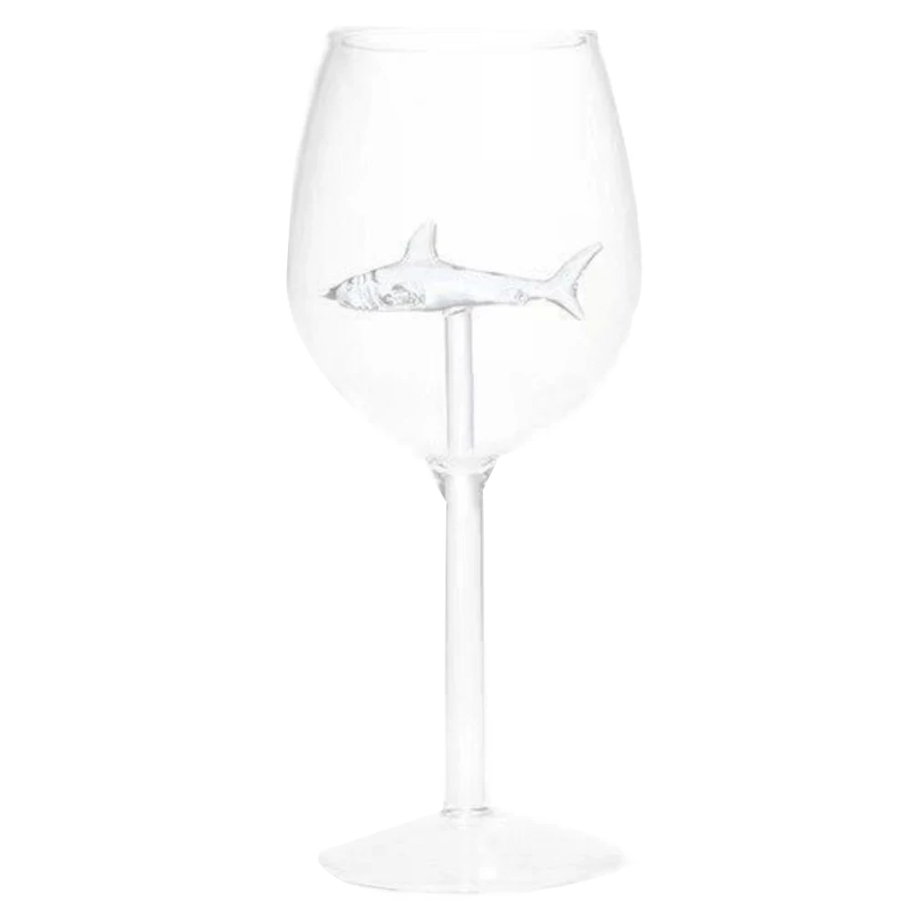 Креативные акулы высокое боросиликатное стекло красное вино коктейль Пиво Виски Кубок Креативный дизайн акулы, забавный и красивый - Цвет: transparent 2