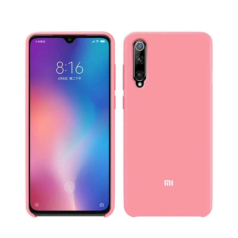 Крепление для спортивной камеры Xiao mi официальный силиконовый чехол Xiaomi mi на возраст 6, 8, 9, SE Lite 9T A2 6X mi x 3 W красный mi Note 5, 6, 7, 8, K20 Pro 6A 7A чехол крышка и коробка - Цвет: Pink