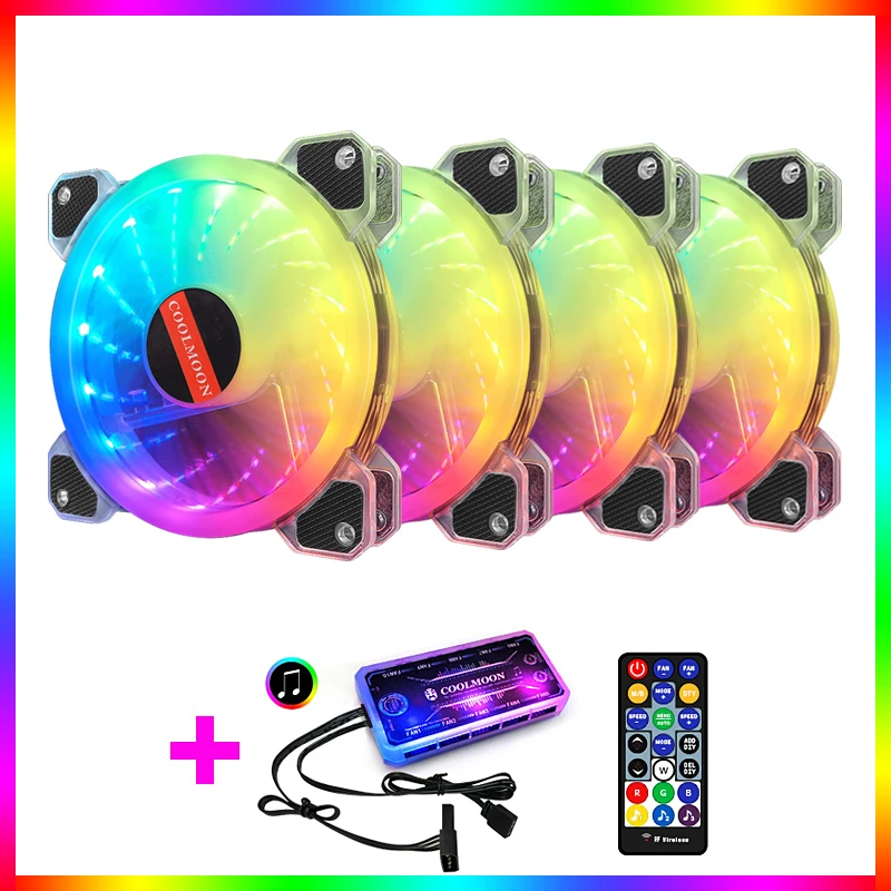 

Coolmoon 120mm AURA SYNC PC Computer Case Fan Cooling Cooler 6 PIN Adjustable RGB Led 5V Mute RGB Case Fans Adjust Speed