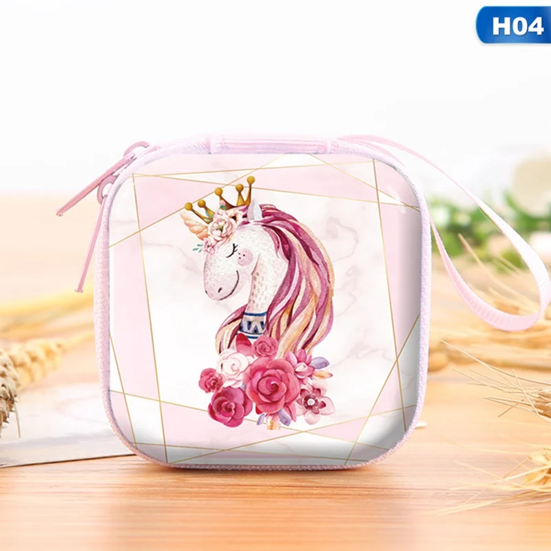 CB0965H04 Kawaii мини-сумка с рисунком единорога фламинго, кошелек для монет, милый детский кошелек для девочек, органайзер для наушников, коробка, сумки, рождественский подарок - Цвет: CB0965H04
