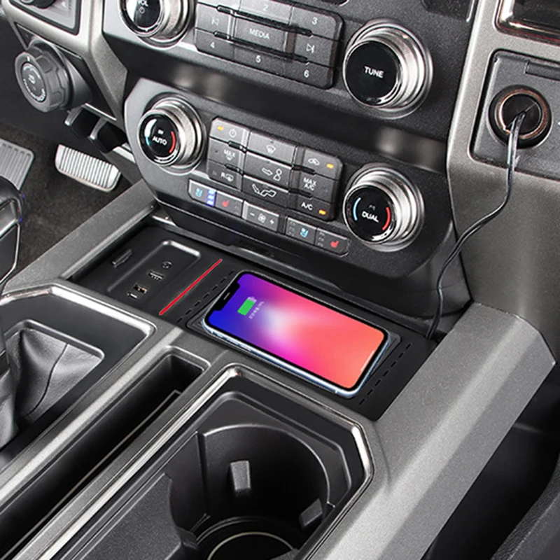 15W car wireless charger for Ford F150 2017 2018 2019 2020 fast charging plate panel QI phone charger accessories for iPhone 11