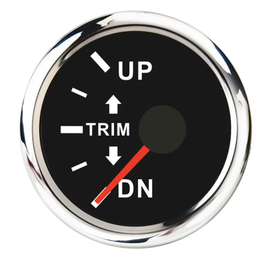Marine Boat Outboard Engine Trim Tilt Gauge, 9-32V 0-190 Ohm, UP-DN -Left Display