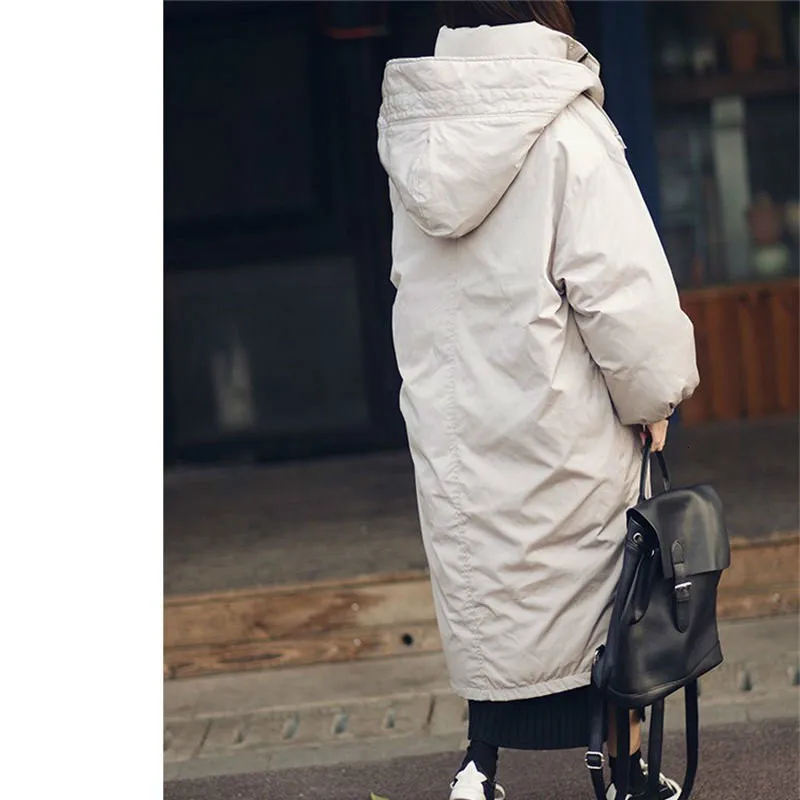 Autumn New Winter Jacket Women Parka Thicken Oversized Hooded Hat Coats Warm Solid Feminina Outerwear Female Tops S321