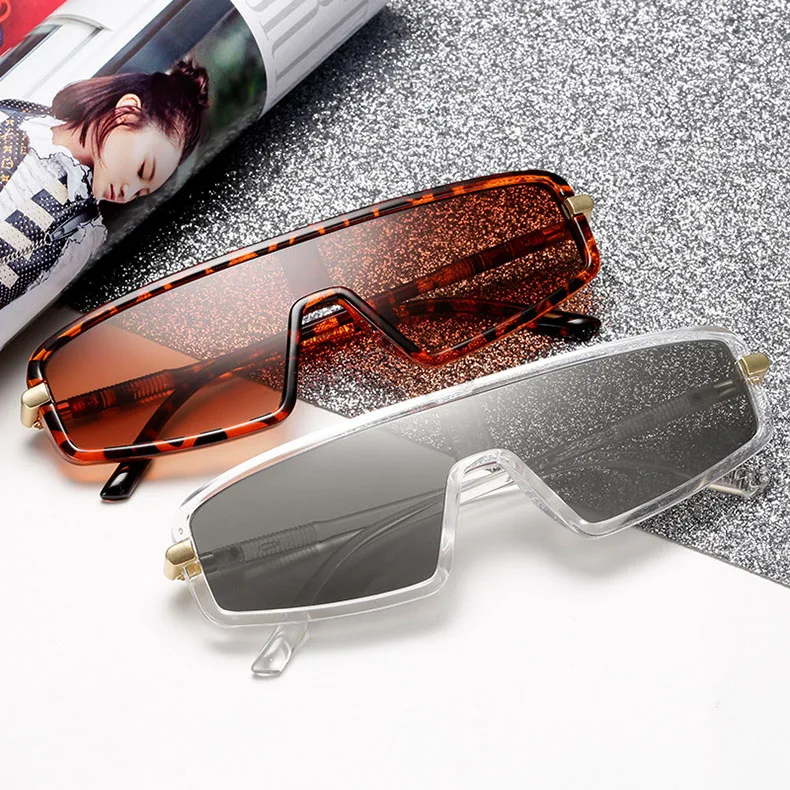 SO& EI модные маленькие прямоугольные цельные солнцезащитные очки для женщин и мужчин в стиле ретро, уличные солнцезащитные очки, градиентные зеркальные линзы с оттенком синего чая