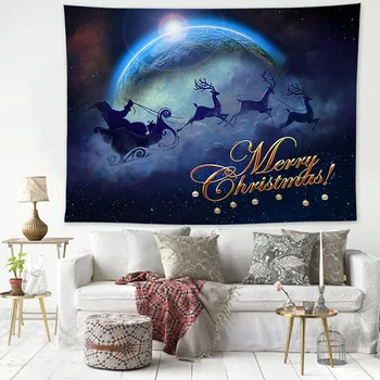 

Jayi Elk Snow Man Christmas Tree Series Wall Tapestry Large Size Wall Printing Tapestry Wall Hanging Christmas Decoration 333GT