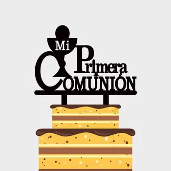 

Mi Primera Comunión Acrylic Cake Topper Spanish My First Holy Communion For Kids Holy Communion Party Cake Decoration YC085