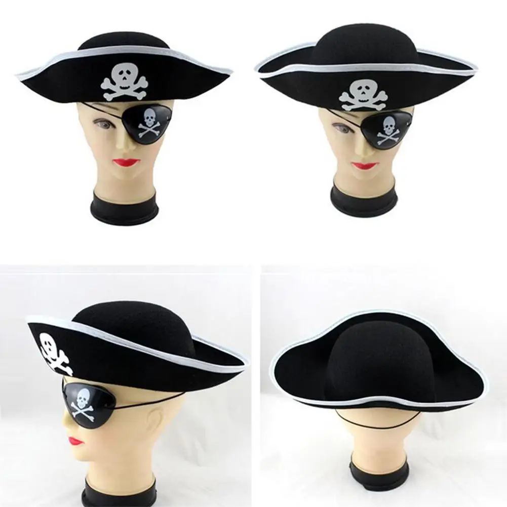 Kuulee принт пиратский капитан шляпа, Рождество Хэллоуин маскарад Вечерние, плоский тип пиратский шляпа выступления реквизит