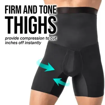 

Mens Body Shaper Compression Shorts High Waist Tummy Control Slimming Skinny Pants Underwear