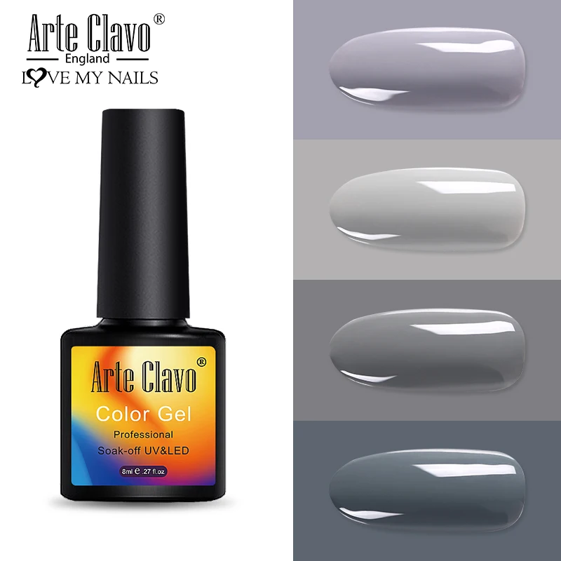 8ml-ZH23 Arte Clavo набор гель-лаков для ногтей 8 мл наборы для ногтей чистые цвета УФ Гель-лак набор базовое верхнее покрытие гель для нейл-арта все для маникюра - Цвет: 8ml-ZH23