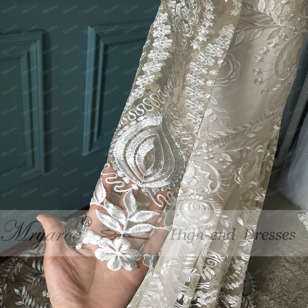 Mryarce уникальные современные невесты бохо шик свадебное платье кружева с длинными рукавами Богемские свадебные одежды