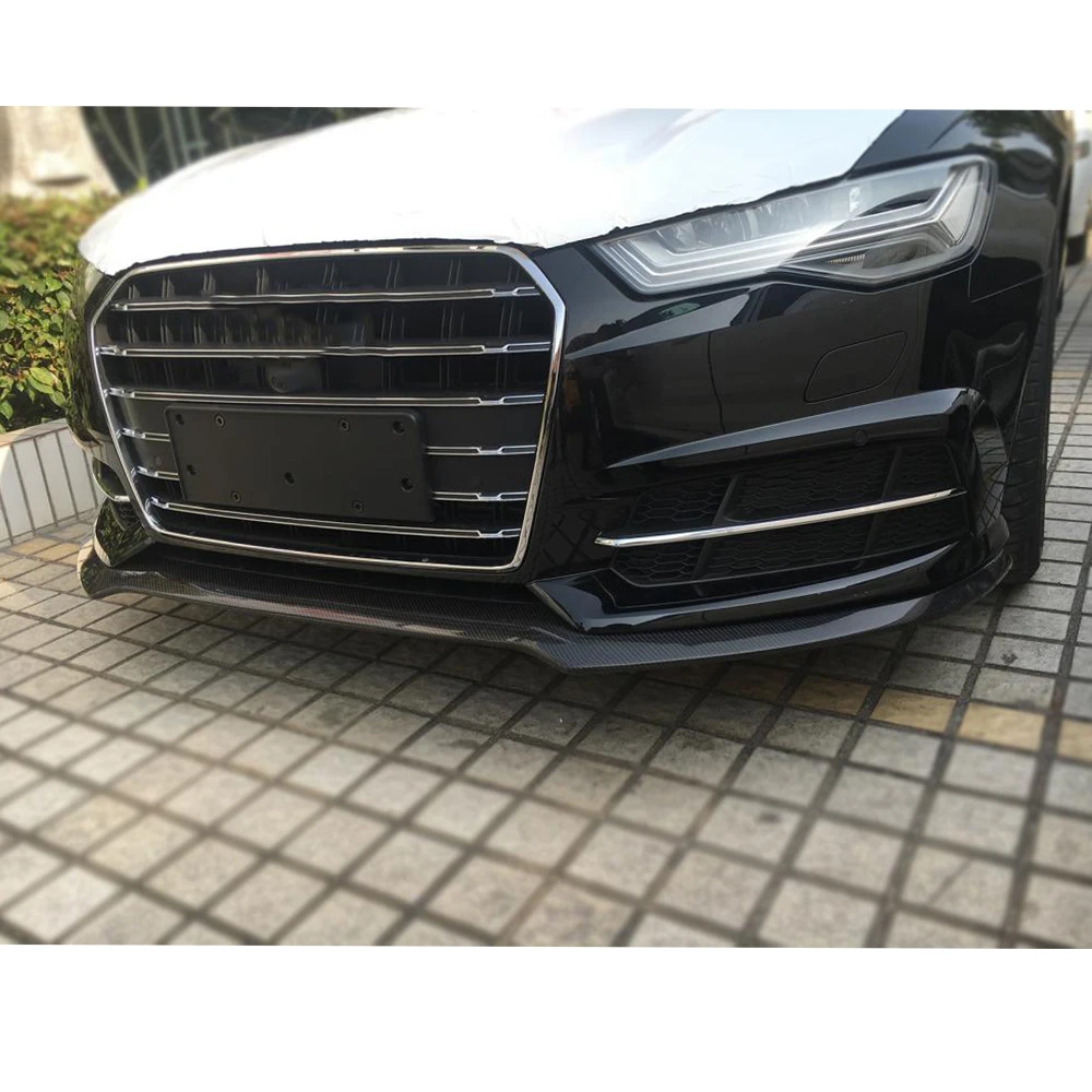 Передний бампер из углеродного волокна спойлер для Audi S6 A6 C7 SLINE Sedan 4 Door 2016 2018