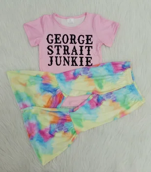 

Toddler Baby Girl Clothes Summer Letter T-shirt & Print Bell Bottom 2PCS Little Girls Outfit Kids Clothing Sets