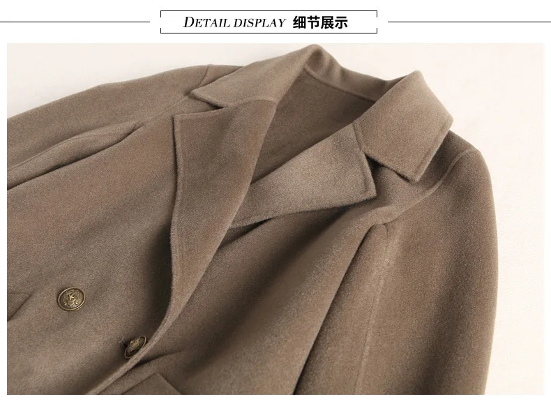 Winter Women Handmade Double-faced Wool Coat Long Design Elegant Winter Coats Women Clearance Clothes