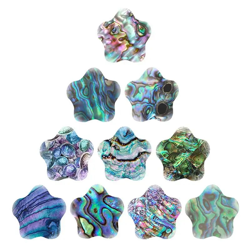 

JWEIJIAO Colorful Abalone Shell Fashion Personality Mini Pattern Design New Polygon Cabochon Flat Back Jewelry Glass Accessories