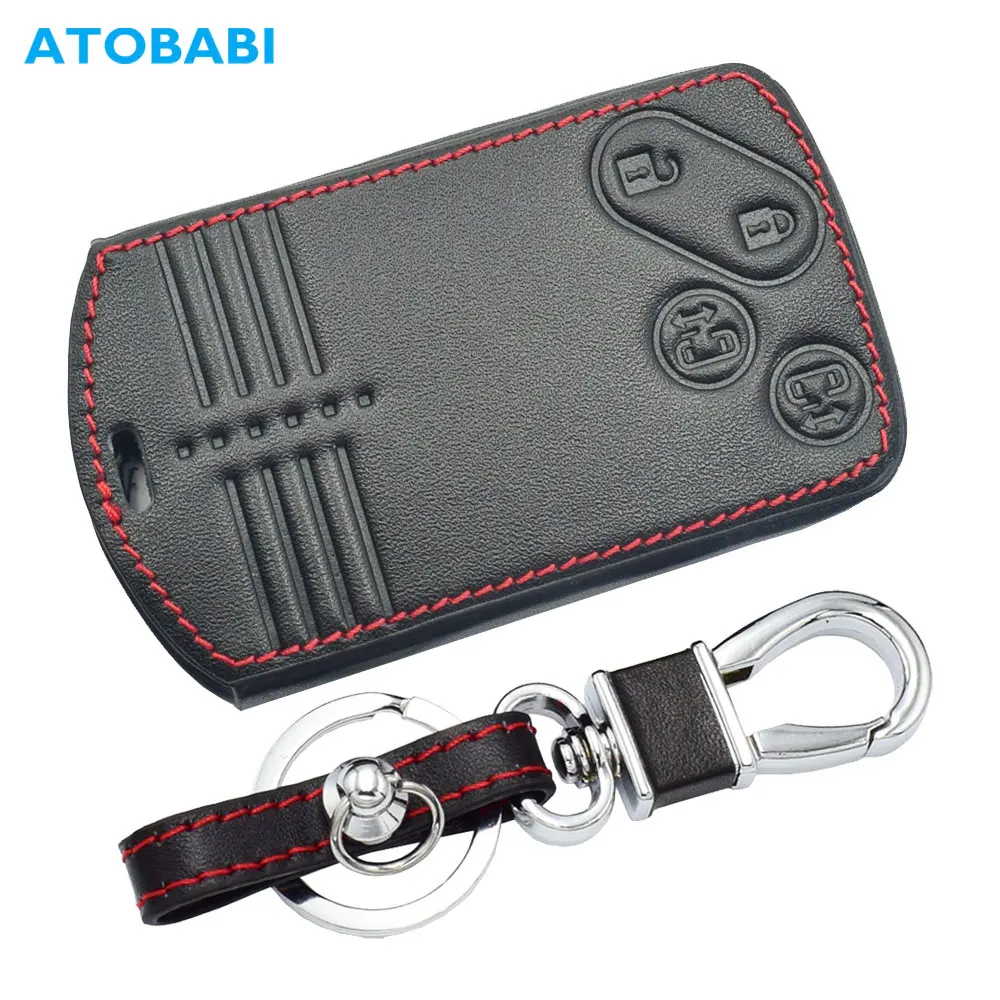 

Leather Car Key Cover For Mazda CX-7 CX-9 MX-5 Miata RX-8 2007 2008 2009 Keychain Holder Smart Remote Control Fob Protector Case