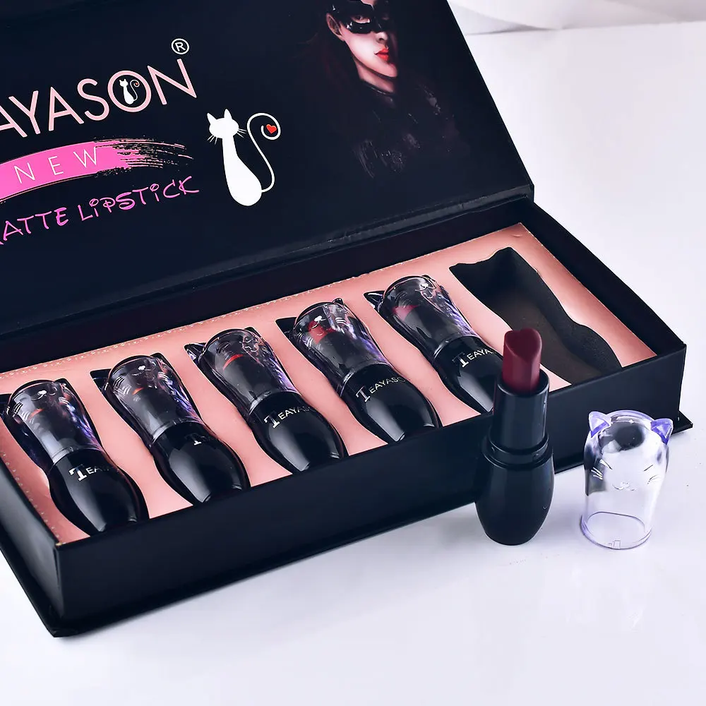 6 шт./компл. бархатная матовая губная помада карандаш с Подарочная коробка в форме