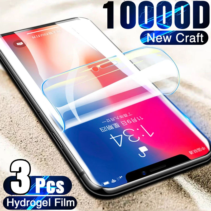 3Pcs Full Bìa Hydrogel Phim Bảo Vệ Màn Hình Đối Với iPhone X XR XS 11 12 13 Pro Max Bảo Vệ Màn Hình trên iPhone 7 8 6 Cộng Với SE 2020 cell phone screen protector