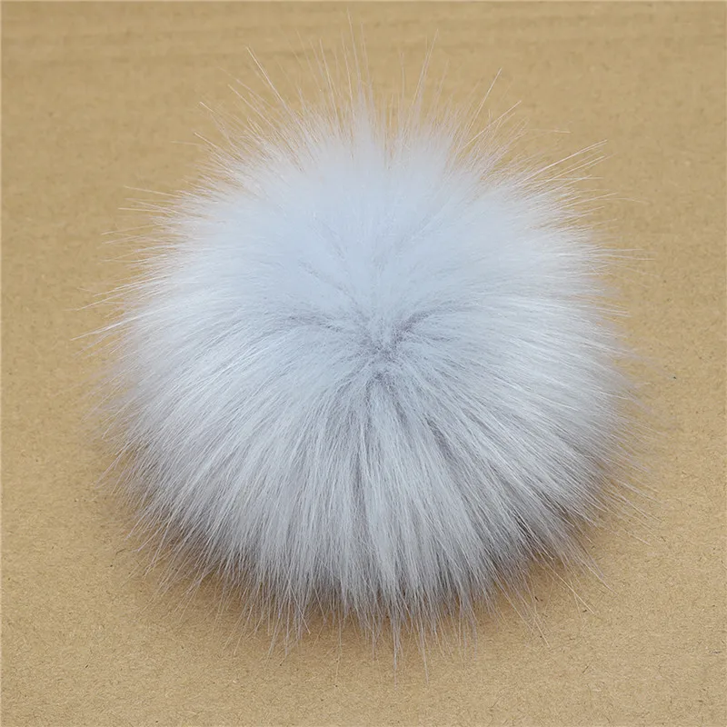 1pc/2pcs False Hairball Hat Ball Pompom 10/12/15cm Handmade Fake Fox Fur Ball Pom Pom Rubber Band Snap Button Knit Accessories