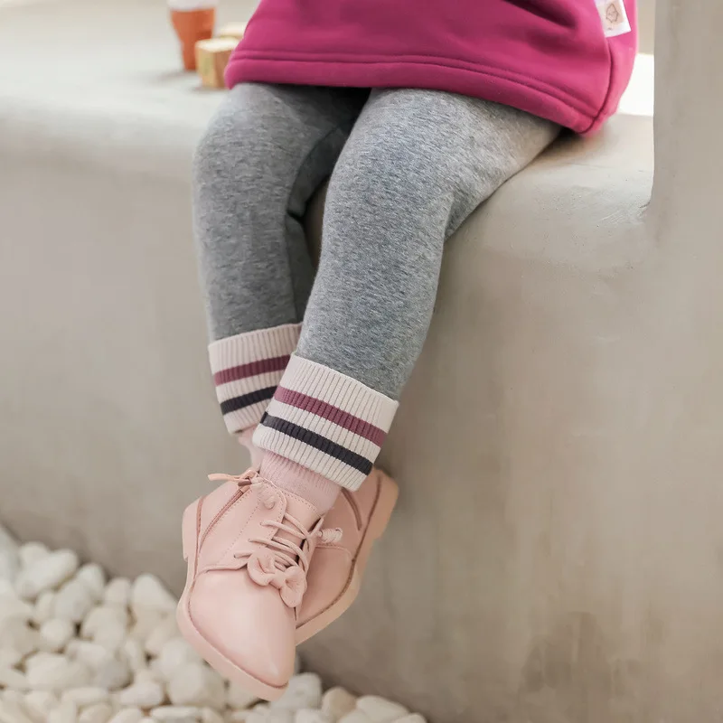 Baby Kids Pants Autumn Winter Thicken Plus Velvet Skinny Pants for Girl Toddler Baby Trousers Elastic Waist Child Girl Leggings