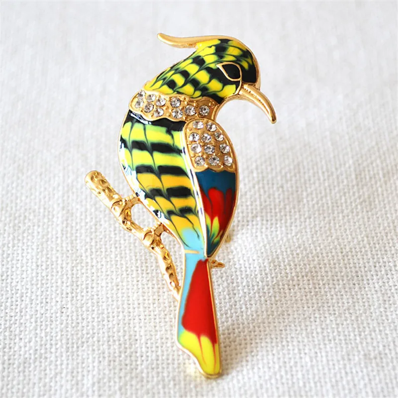

New Japanese and Korean style color Enamel Personality Creative Fashion Birds Alloy brooch