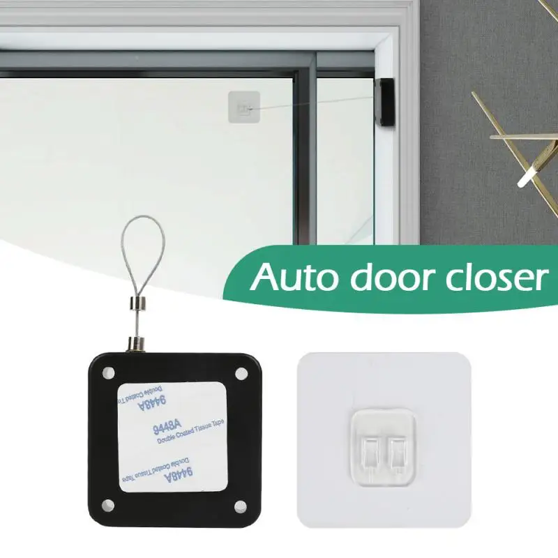 1pc Punch-free Automatic Sensor Door Closer Portable Home Office Doors Off 