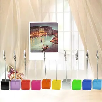 

Head Bopping Metal+Resin Square Multicolor Stand Picture Photo Place Card Holder