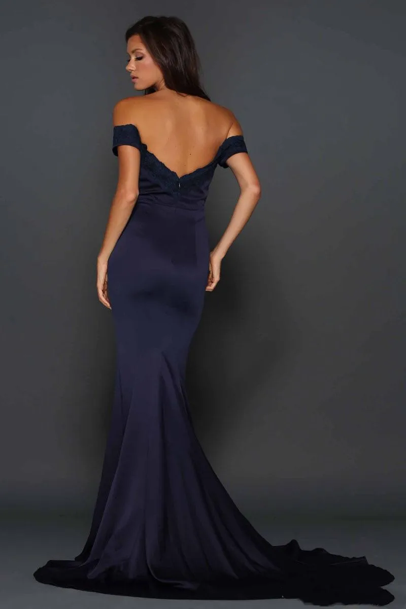 Vestido longo, платье подружки невесты с открытыми плечами и открытой спиной, эластичное атласное платье с аппликацией, сексуальные темно-синие платья подружки невесты