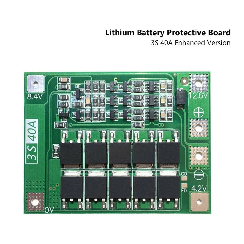 3S 40A литий-ионная батарея зарядное устройство Защитная плата PCB BMS для электродвигателя 11,1 В 12,6 в Lipo ячеечный модуль