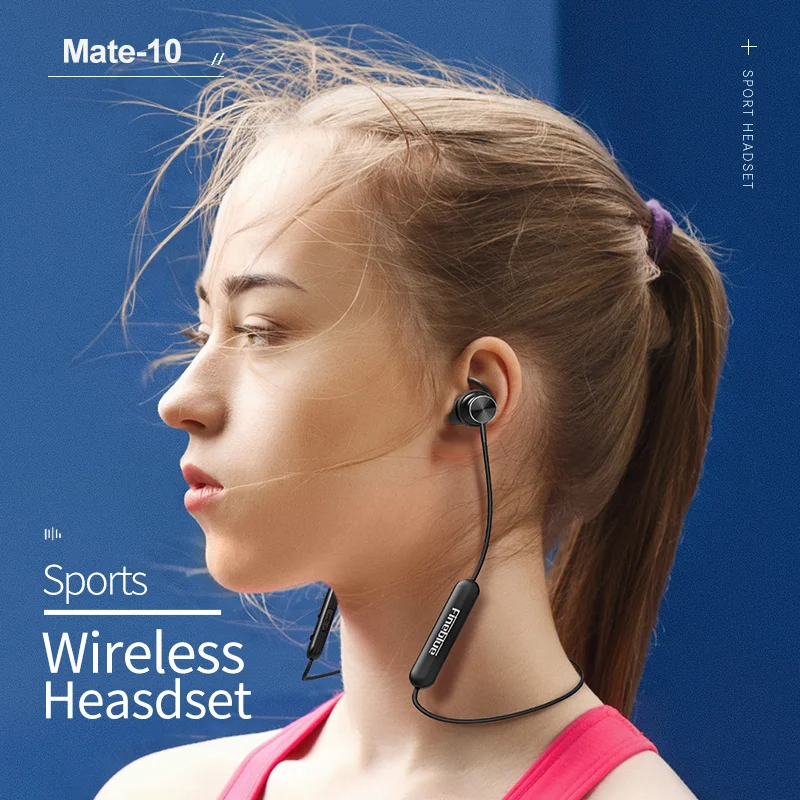 Mate 10 Магнитная беспроводная bluetooth гарнитура с шейным ремешком спортивные