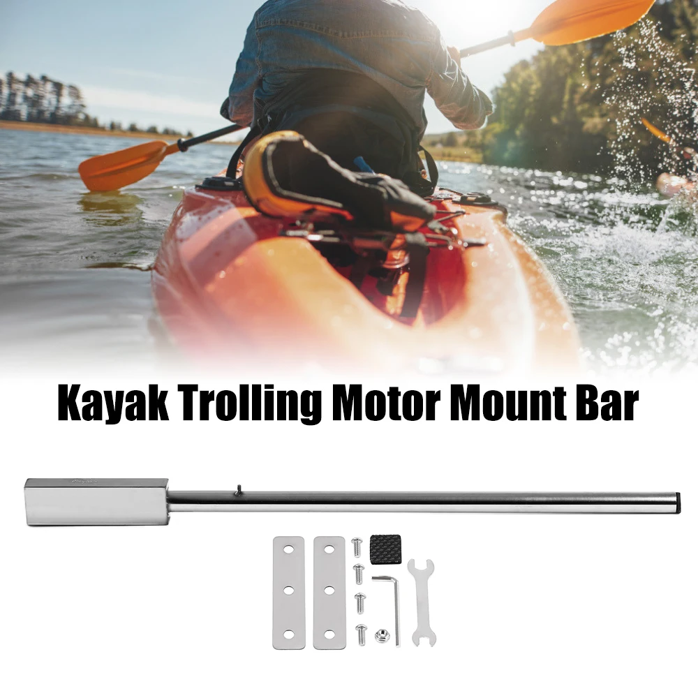 

91cm Stainless Steel Kayak Trolling Motor Mount Bar with Hardware Universal Kayak Canoe Boat Bracket Accessories