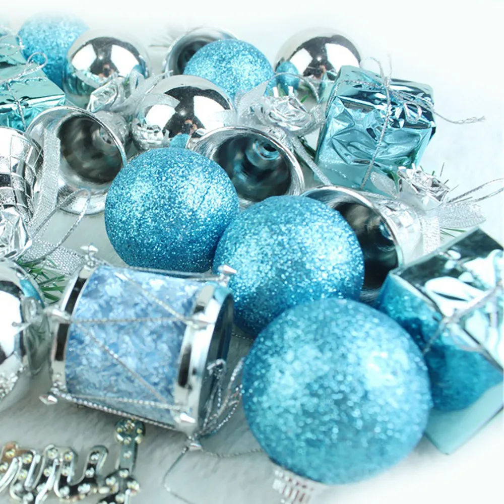 32 шт Рождественская елка шар рождественские украшения для дома синяя безделушка подвесное украшение для домашней вечеринки декор рождественские принадлежности